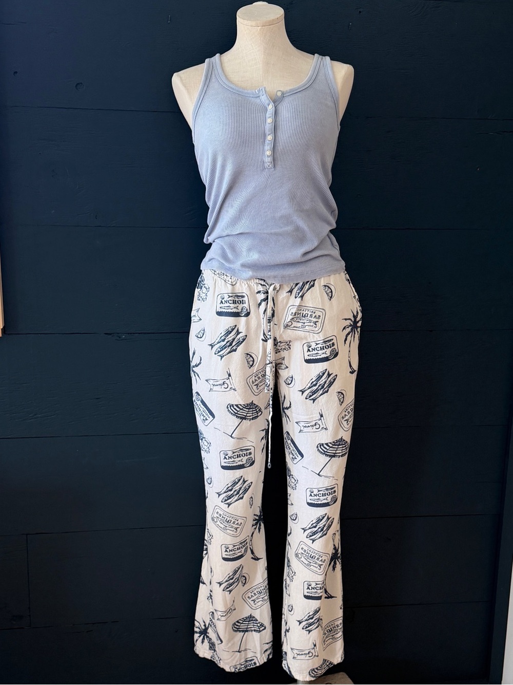 Cali 1850 Coastal Print Linen Blend Lounge Pants Size Small good condition ⛱️ - Picture 7 of 16